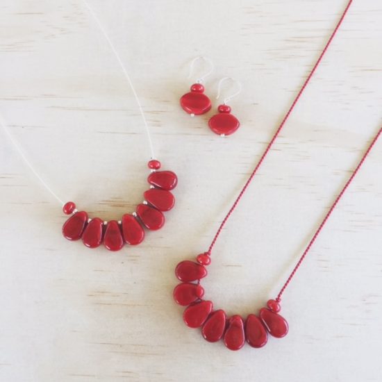 New Red handmade glass bead jewellery by Julie Frahm