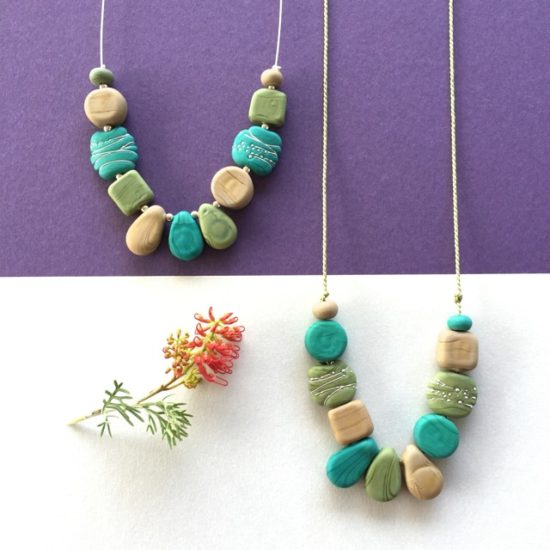 Shades of Green necklaces by Julie Frahm