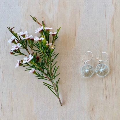 recycled glass earrings, beads made from a wine bottle