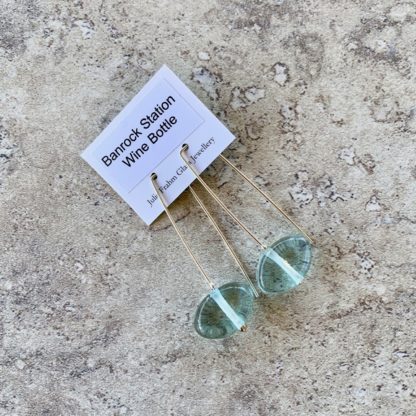 recycled glass earrings, beads made from a wine bottle