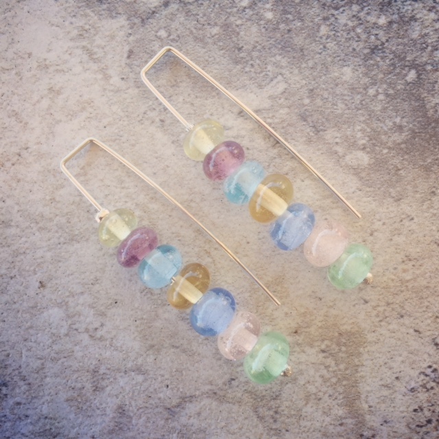 recycled glass earrings